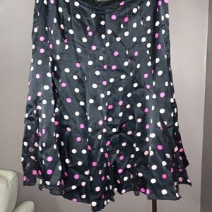 Black Skirt With Pink And White Polka Dots